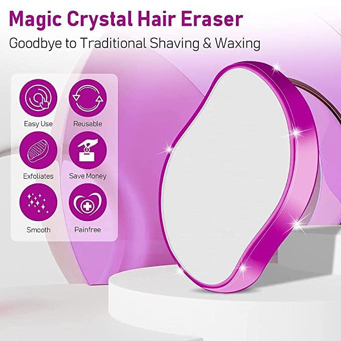 FLETIX Crystal Hair Eraser Stone, Painless Magic Crystal Hair Remover for Women.