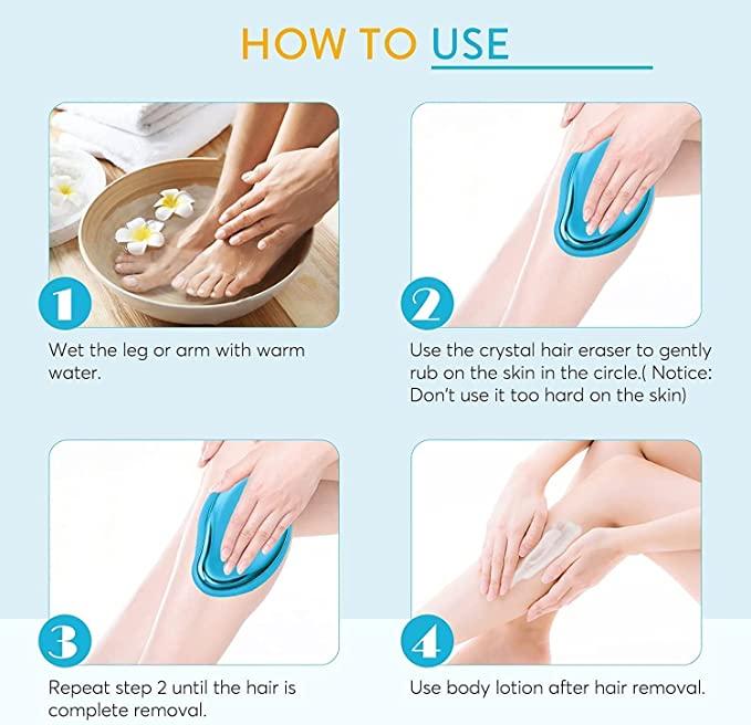 FLETIX Crystal Hair Eraser Stone, Painless Magic Crystal Hair Remover for Women.